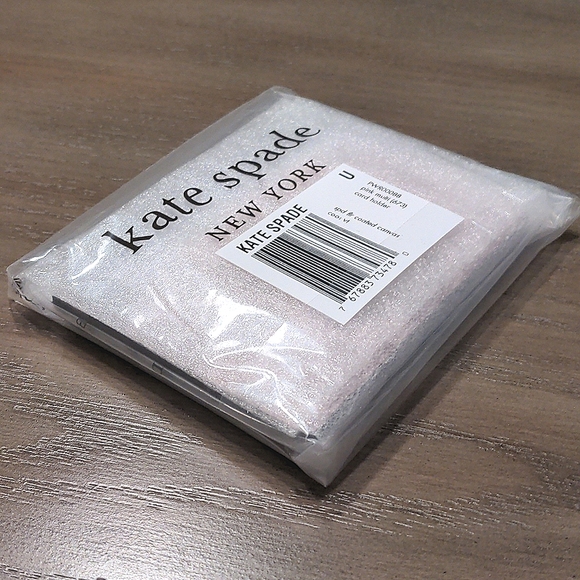 NEW Kate Spade Flower Coated Canvas Cardholder in Pink Multi - Picture 6 of 7